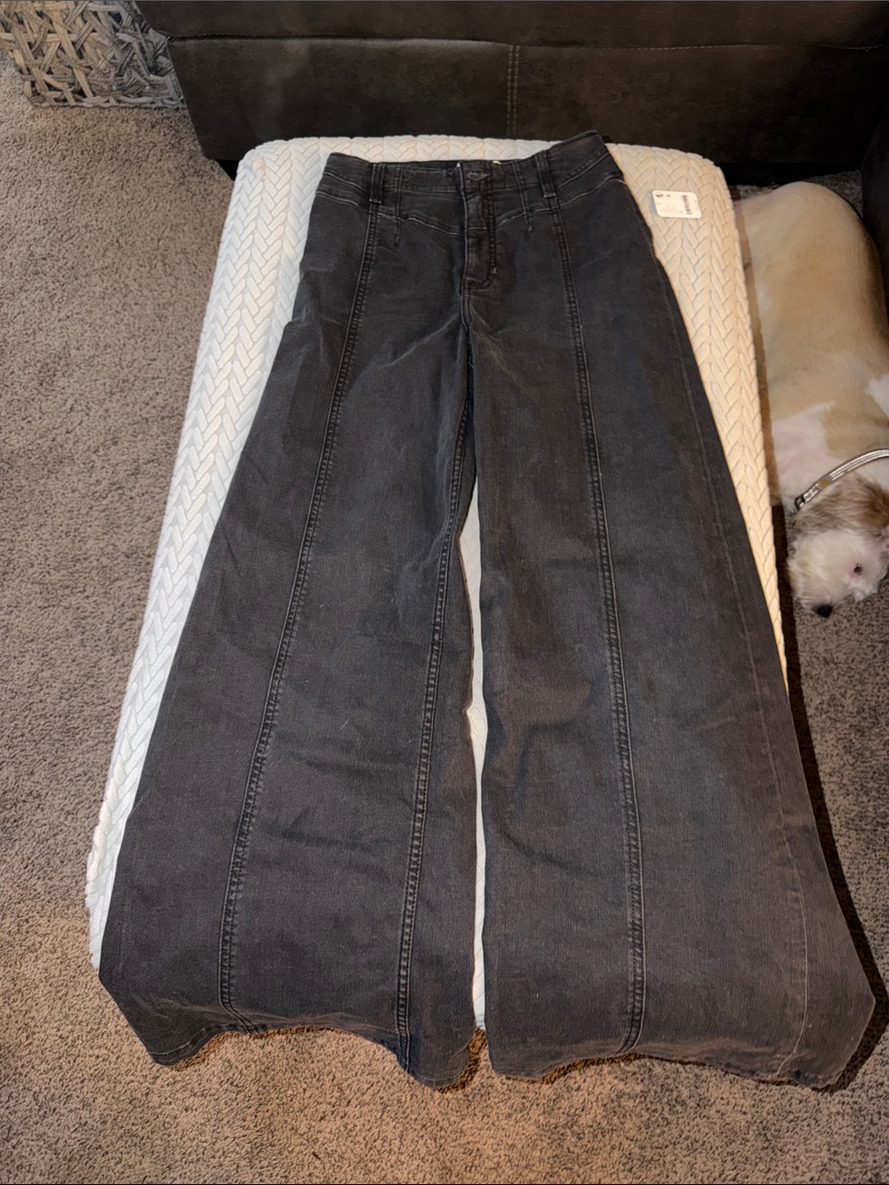 We The Free Black Wide-Leg Flare Jeans